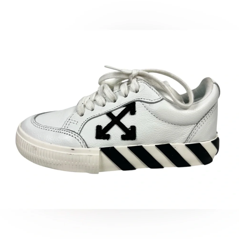 Off-White Unisex Kid's White Low Top Vulcanized Sneaker Shoe Sz EU 30 Boys Girls
